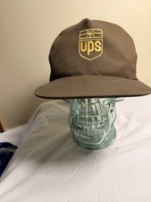 Vintage UPS United Parcel Service Hat Riverside Made USA Brown Snapback Work Cap