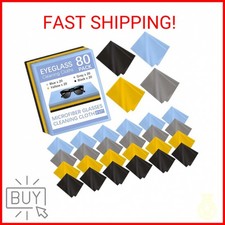 80 Pack Microfiber Cleaning Cloth for Glasses, Multi-Color Eye Glasses Cleaning