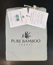 Queen Sheets Sea Glass by Pure Bamboo, Genuine 100% Organic Viscose Derived from