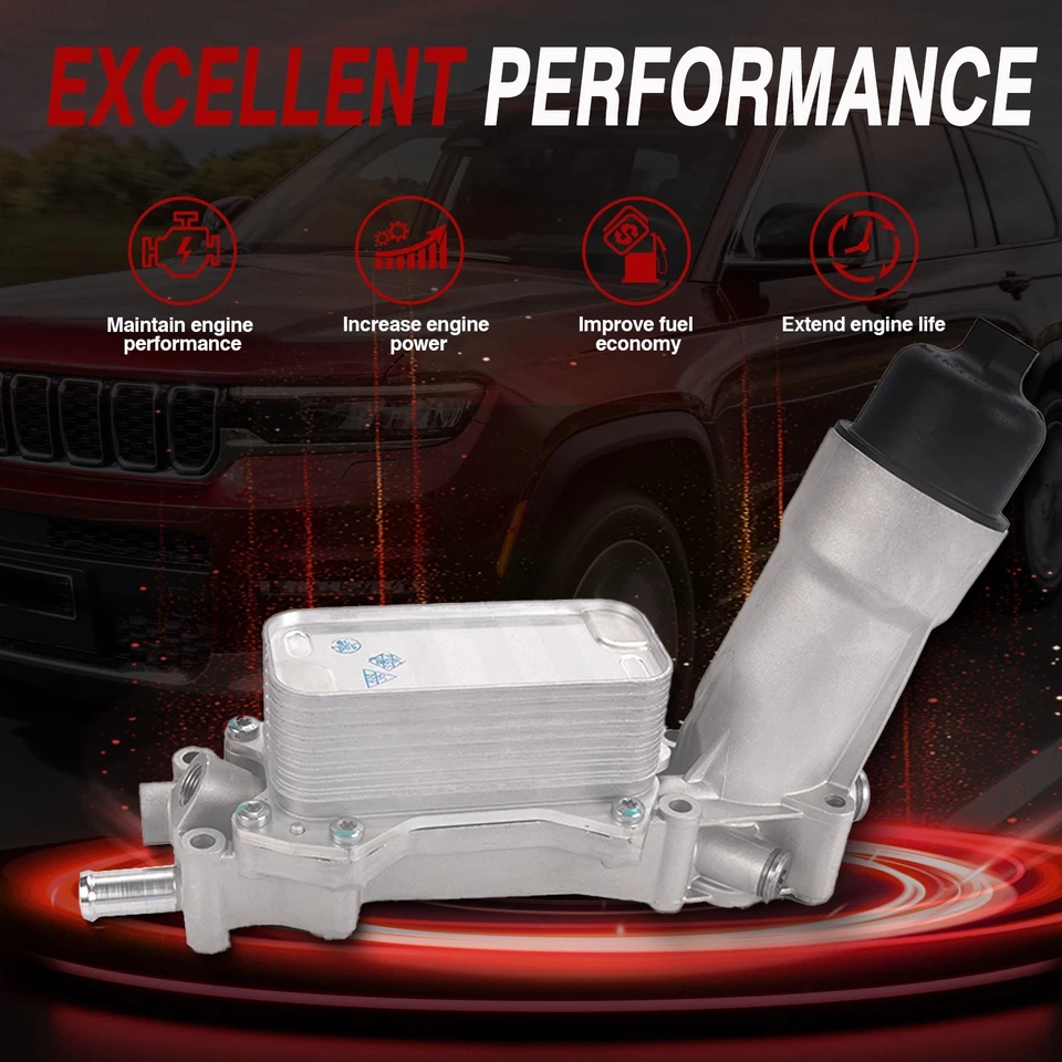 Carcasa de filtro de enfriador de aceite de motor de aluminio para Dodge Jeep Chrysler Ram 3,6 L 11-23 Foto 2 de 4