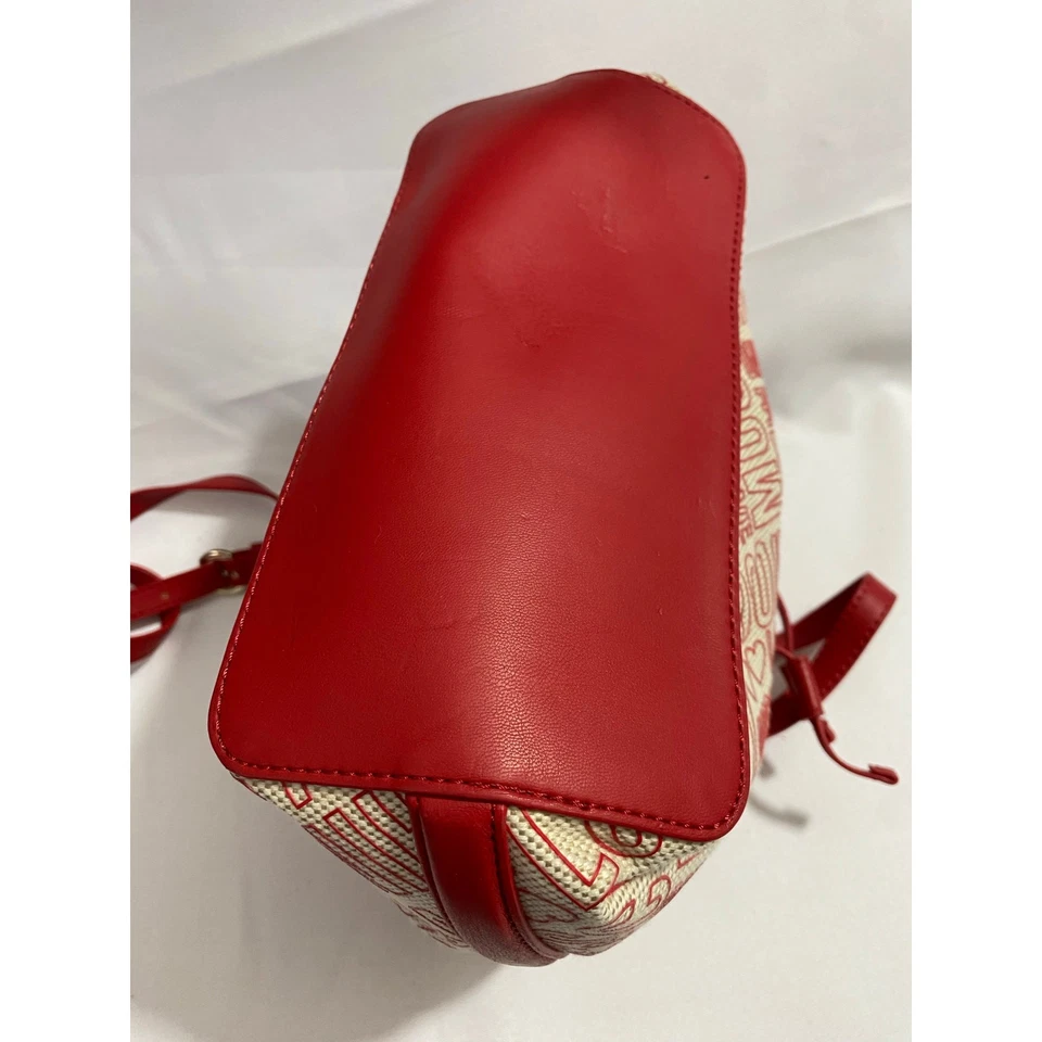 Bolso de Mano Love Moschino Rojo Cuero y Tela con Correa Extraíble Foto 2 de 4