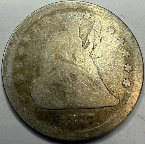 1877 S Seated Liberty Silver Quarter Exact Coin Imaged #SL311
