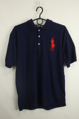Polo by Ralph Lauren Blue Cotton Dark Wash Collared Short Sleeve