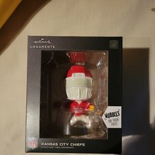 Kansas City Chiefs Hallmark Bobble Head Tree Ornament Red New in Box Christmas