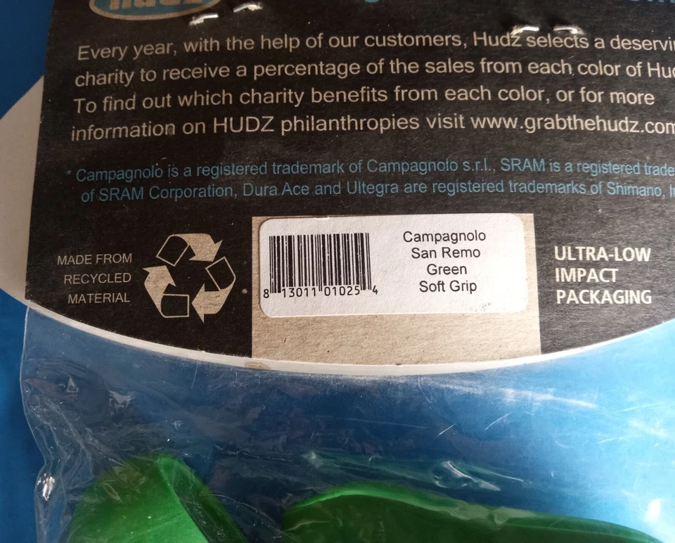 Campanas de freno de repuesto de mejora HUDZ SOFT Campagnolo V2 9-10 velocidades verde carretera Foto 3 de 3