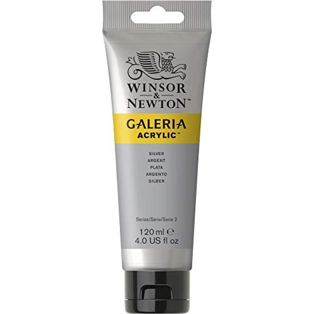 (TG. 120 ml) Winsor & Newton Galeria Acrilic - Colore Acrilico, 120 ml, Argento