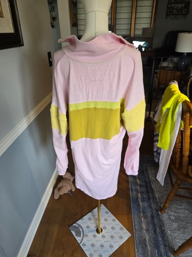 Vestido túnica Anthro MUJER S práctica diaria deportivo a rayas rosa/cartreuse algodón - Imagen 2 de 8