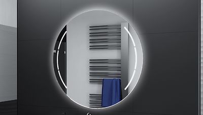 Badspiegel Rund m LED Beleuchtung Badezimmerspiegel Bad Spiegel Wandspiegel DR15