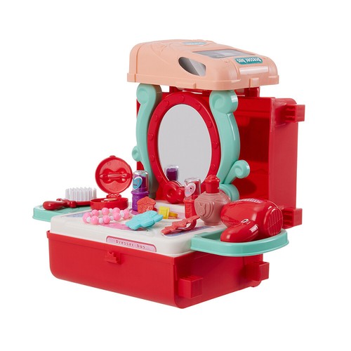 GIRLS KIDS GLAMOUR MIRROR MAKE UP DRESSING TABLE VANITY ROLE PLAY SET TOY GIFT - Picture 4 of 25