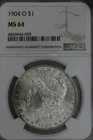 1904-O   $1  NGC   MS 64   Morgan Silver Dollar, Miss Liberty Head