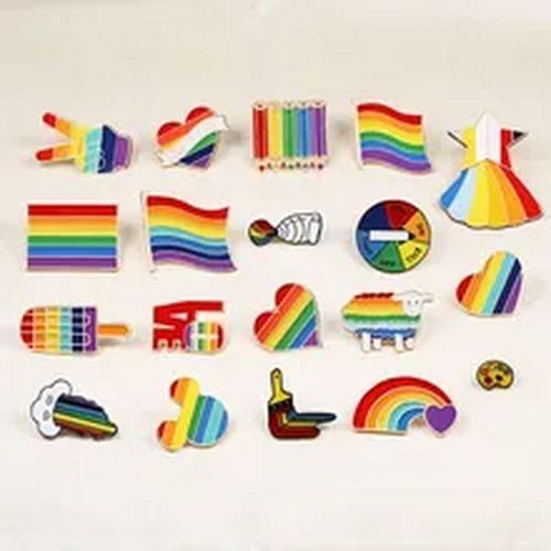 Flag Sheep Pencil Rainbow Brooches Women Fashion Garments Accessory Pins Brooch - Picture 7 of 21