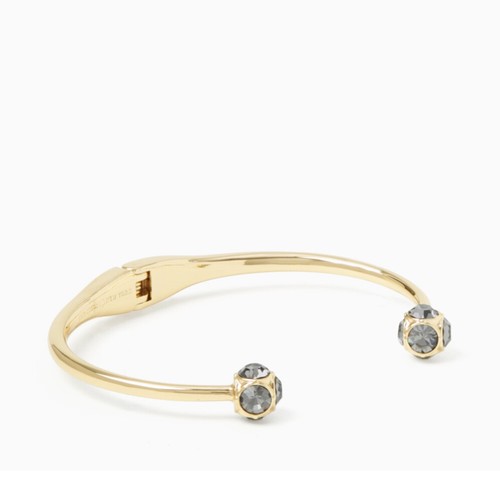 🌸NWT Kate Spade Lady Marmalade Open Hinged Cuff Bracelet O0RU1440 Black Diamond - Picture 2 of 3