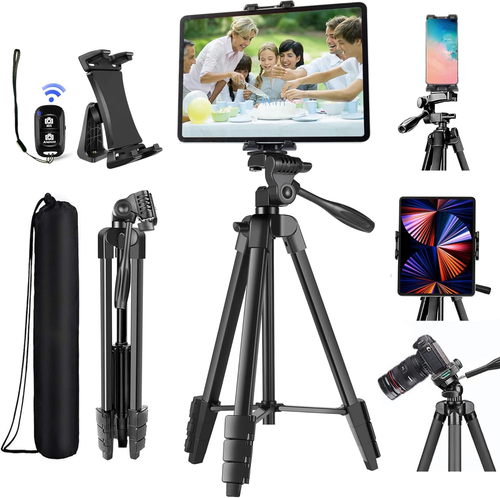 60'' Tablet Tripod Stand Mount Holder with Bluetooth Remote for iPad, iPhone - 第 10/12 張圖片