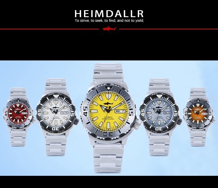 Heimdallr Sharkey Ocean Monster Diver NH36A Day Date Automatic 200M Watch  C3 V2