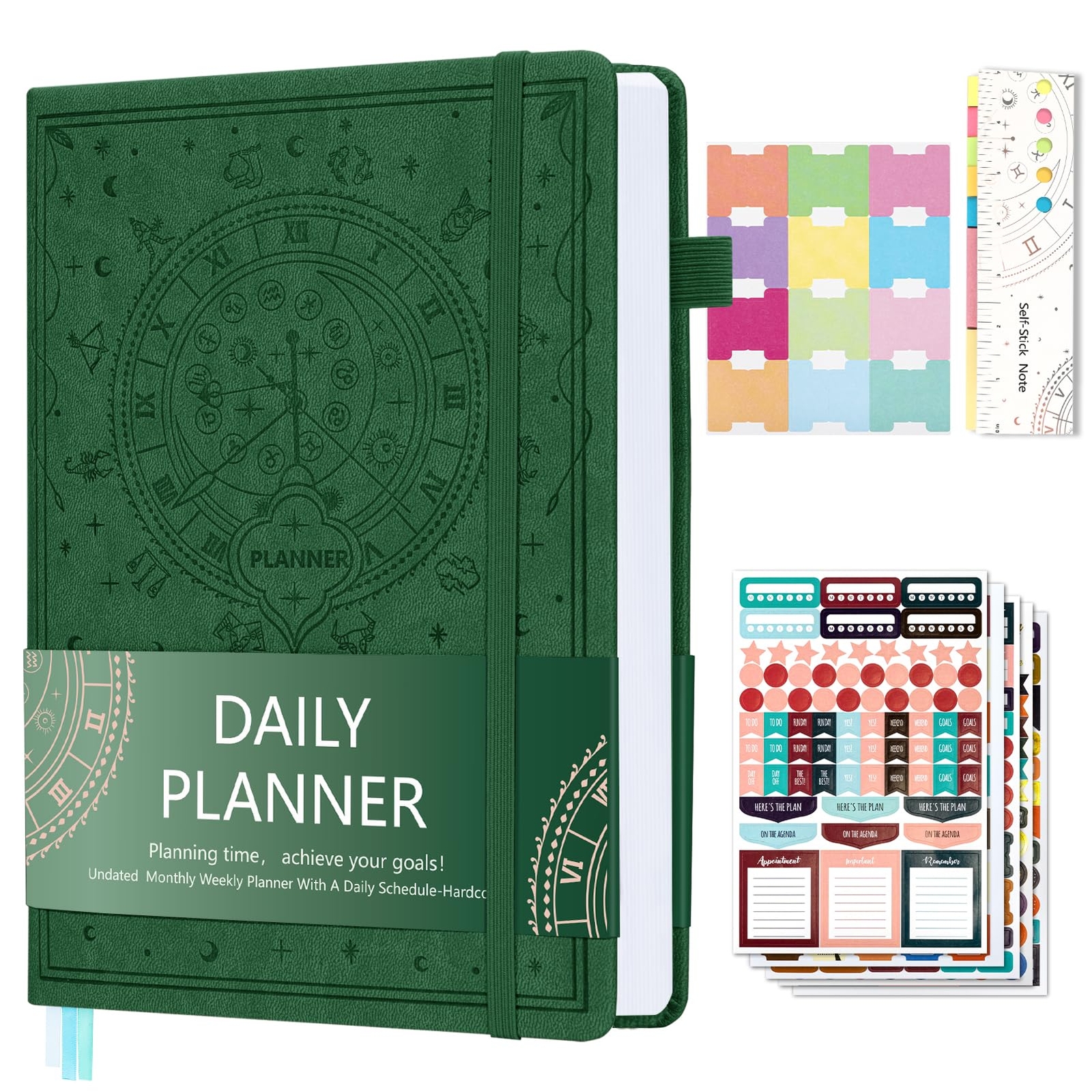 2025 Leather Undated Daily Planner 5.5x8.5 Weekly Monthly Organizer by Ospelelf