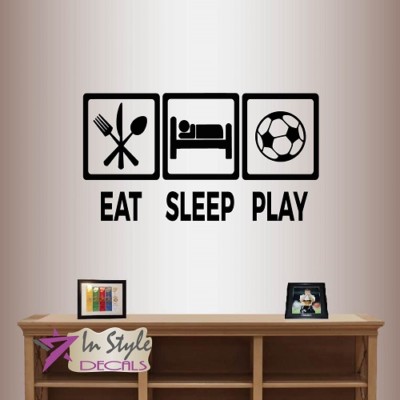 Vinyl Decal Eat Sleep Play Soccer Ball Player Kids Teen Boy Girl