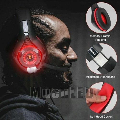 Audifonos Gamer con Microfono Luz Led Para PS4 PS5 PC Connettore 3,5 mm Auricolari - Foto 69 di 87