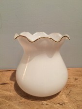 Paralume uragano bianco con bordo increspato oro satinato - venduto separatamente