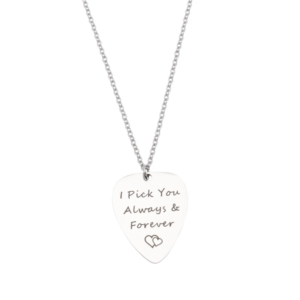 Stainless steel shop guitar pick necklace