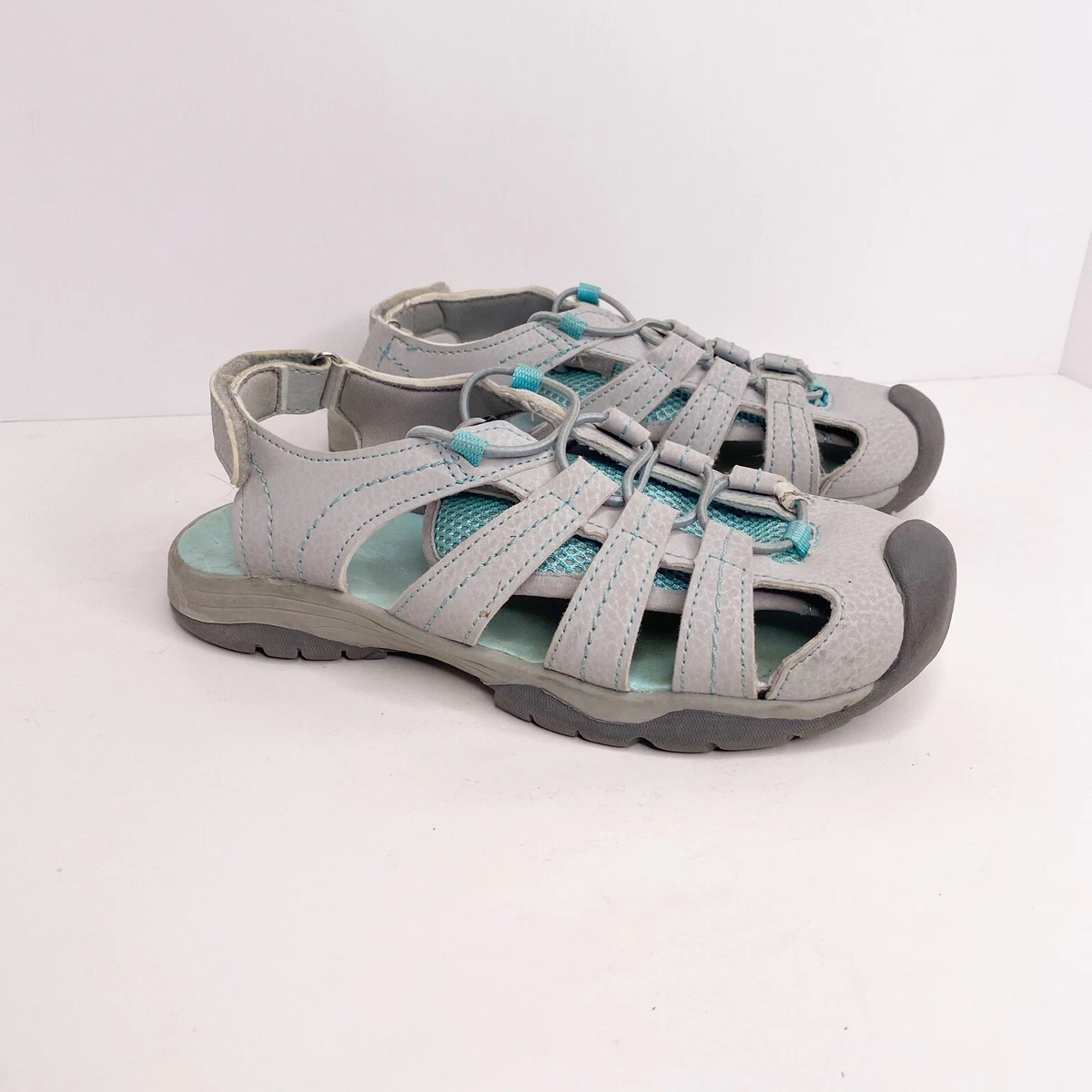 Eddie Bauer Girls Size 2 Youth Kristen Grey Water Bump Toe Outdoor Shoes Sandals