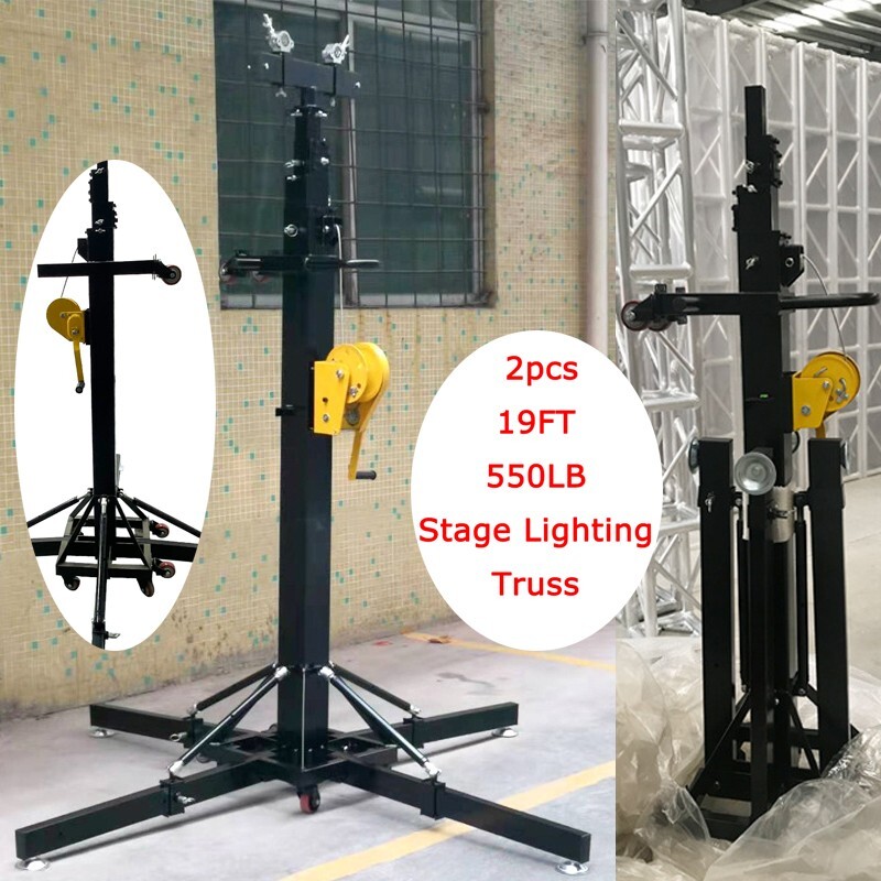 Upgrade! 2pcs 19 FT Stage Lighting Truss 550 LB Tower Lifter Crank