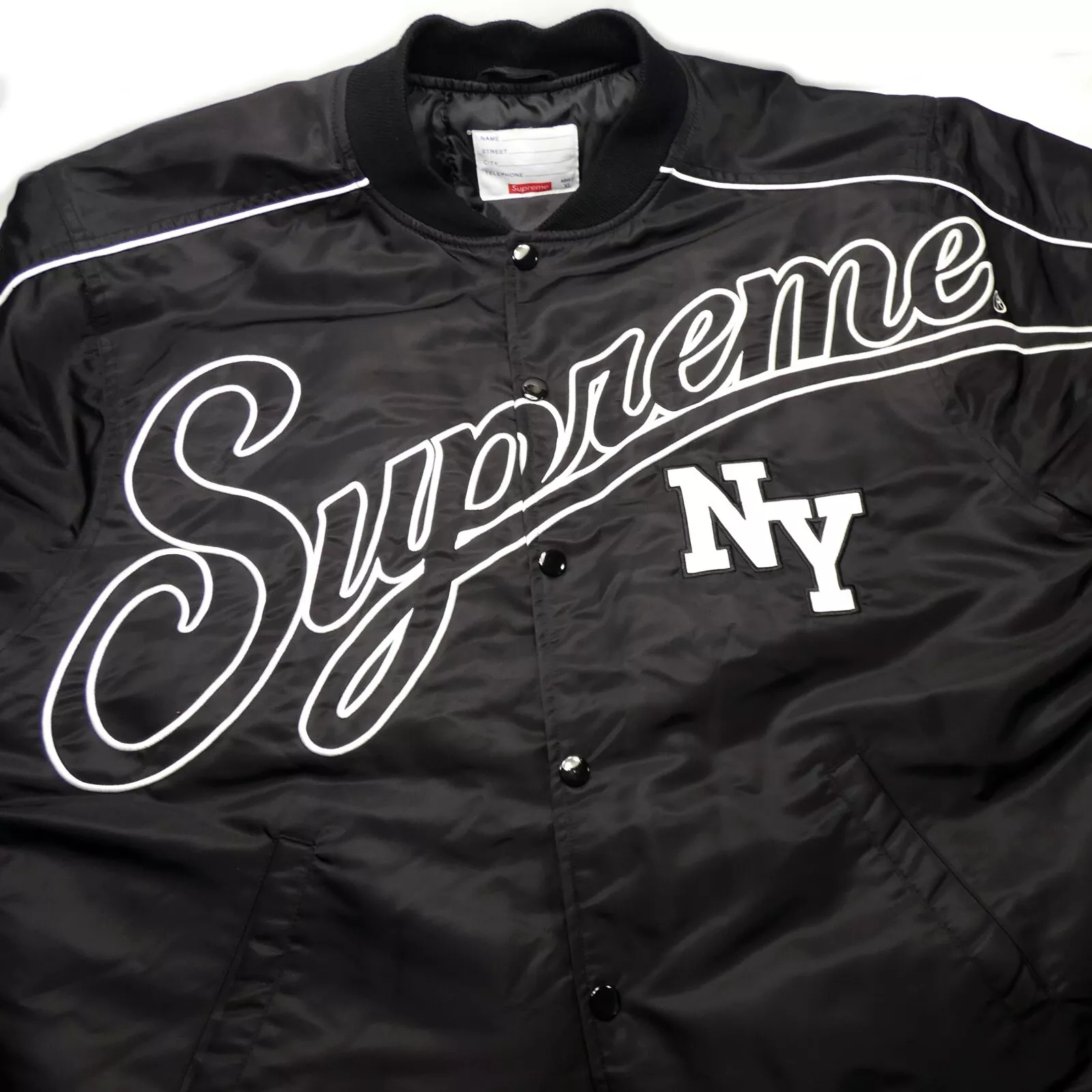 Veste universitaire Supreme Contrast Script FW20 homme X Large comme neuve