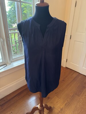 Philosophy Sleeveless Blouse. Blue. Size S