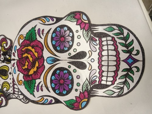 5 Halloween Sugar Skull Wood Signs Decoration Large Decor Indoor (S.9) - Picture 5 of 8