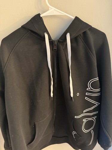 Calvin Klein Soft Touch Fleece Zip Sweatshirt Track Sweater Sweatproof 3X Schwarz