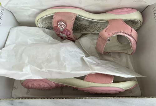 Primigi Girl Sandals EU 30 US 12 Pink Silver Rhinestone Adjust. Straps Italian - 第 9/10 張圖片