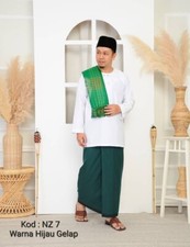 BLACK GREEN MUSLIM MEN SARONG FOR PRAYING NAMZA BRAND FABRIC QUALITY THREAD 4000