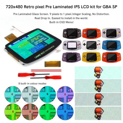 GBA V5 Laminated IPS Backlight LCD Screen Kit for Game Boy Advance GBA