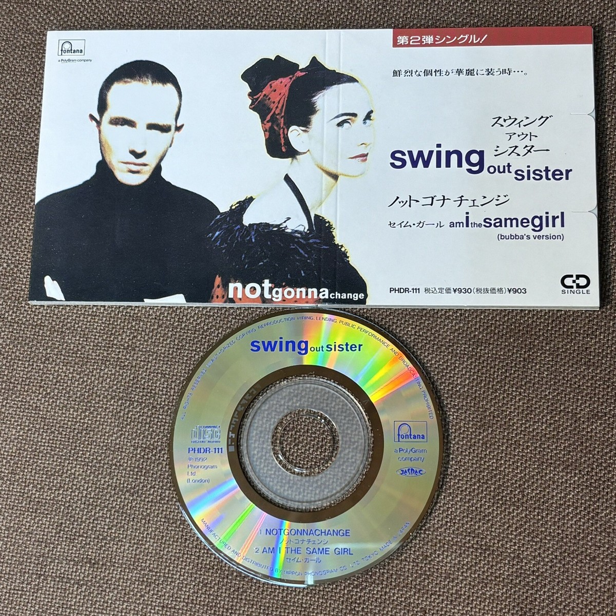 SWING OUT SISTER Notgonnachange / Am I The Same Girl JAPAN 3