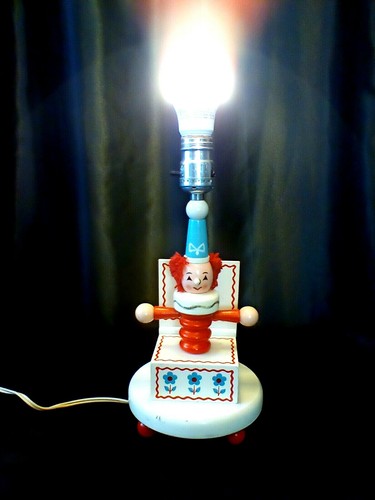 Vintage Jack in the Box Clown lamp wood nursery decor mid century - Picture 2 of 12
