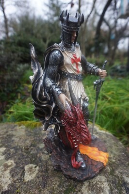 15107A FIGURINE Statuette Chevalier Armure Croise Templier Medieval EUR 15107A FIGURINE Statuette Chevalier Armure Croise Templier Medieval EUR