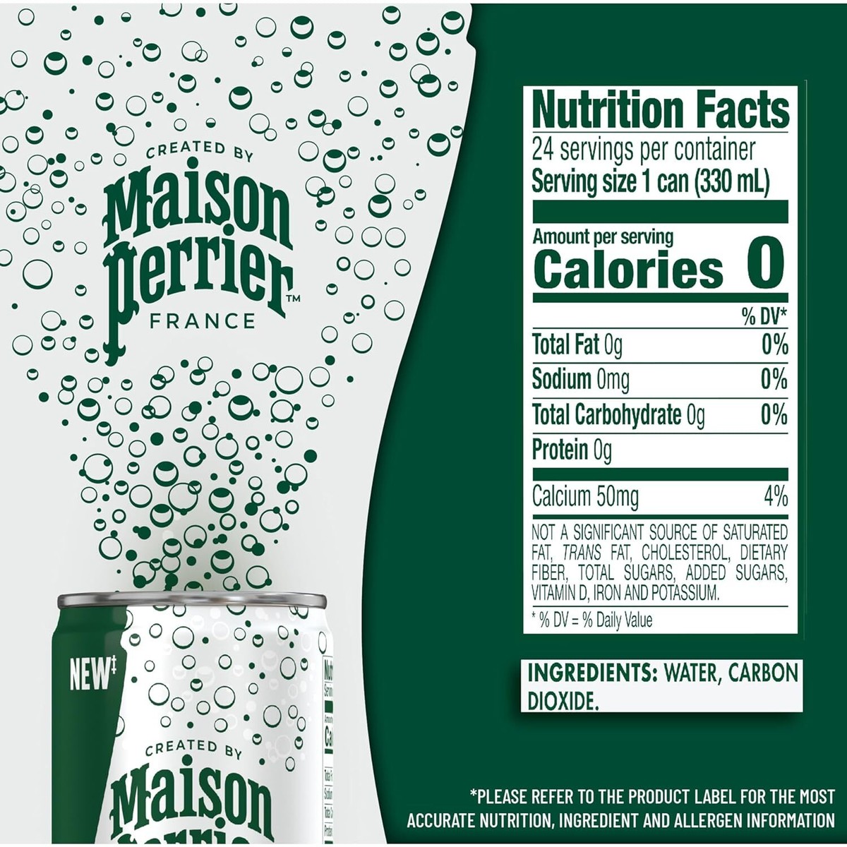 24 Pack) Maison Perrier Ultimate Sparkling Water, Natural