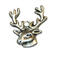 Reindeer Christmas Pendant Charm Tibetan Silver J1046