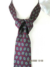 J.Mc Lauglin 100% SILK NECK TIE KRAVAT Made in USA Burgundy Blue Aqua Yellow