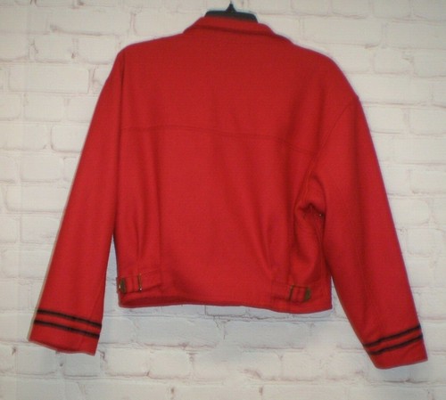 Liz Wear Womens Red 4 Button Vented Underarms Size Petite Medium Jacket Blazer - Picture 2 of 10