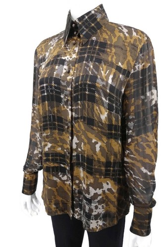 ESCADA 100% Silk Blouse Button down Shirt Size EUR 42 Large US 12 - Picture 2 of 7