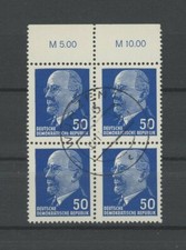 DDR ULBRICHT 937 b X x I OR3 4er-BLOCK gest. Mi. 40.- m2392