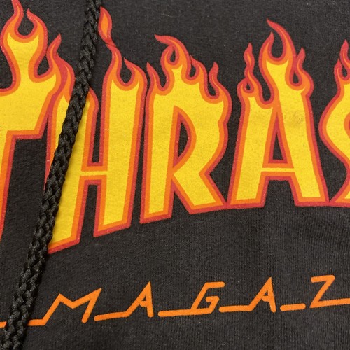 Thrasher Magazine Hoodie Flames Long Sleeve Drawstring Pullover Black ADULT M - Picture 2 of 7