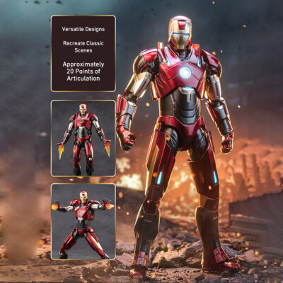 New ZD Toys 1/10 Non-Luminous Version Iron Men MK16 Action Figures