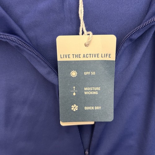 Tommy Bahama Womens Golf Top Size XL Blue Sleeveless 1/4 Zip Collared UPF 50 NWT - Picture 10 of 12