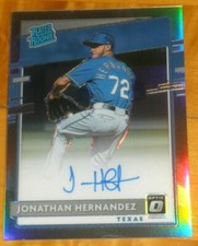 Jonathan Hernandez 2020 Panini Optic O REFRACTOR ROOKIE AUTO!Rangers P RC FUTURE