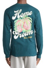 Vans Mens home grown long sleeve strawberry graphic t shirt 100% cotton green XL