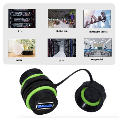 USB A 3.0 Waterproof Panel Mount Pass Through Outdoor Coupler | Female to Female - Picture 3 of 8