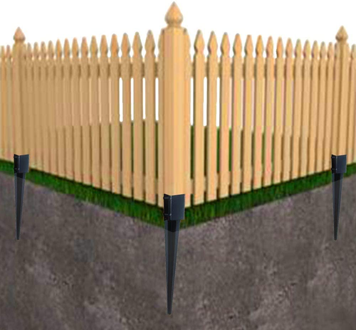 Fence Post Anchor Ground Spike Metal Holder Support Base 24X4X4 Inch 4 Pack - 第 2/4 張圖片