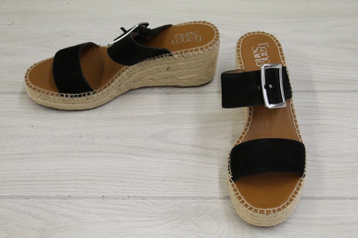 Franco Sarto Coastal Wedge Sandal Women s Size 10 M Black NEW MSRP 99