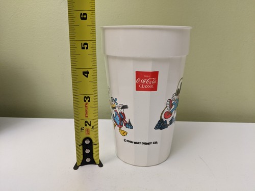 Disney Coca-Cola Classic 1988 Plastic Cup Mickey Mouse Minnie Mouse Goofy - Picture 5 of 7